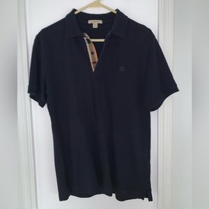 Burberry Navy Blue Short sleeve Polo- Medium